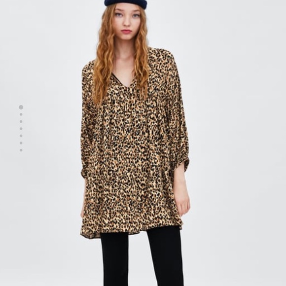 zara trf leopard dress